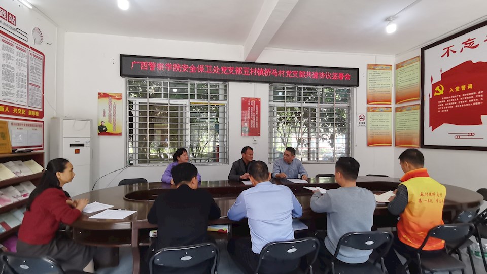 安全保卫处（武装部）党支部与百色市田阳区桥马村党支部结对共建