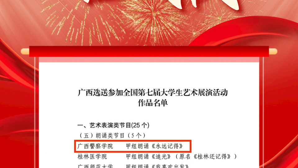 喜报｜bat365朗诵节目《永远记得》进入全国第七届大学生艺术展演