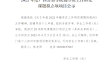 2022年度bat365中文官方网站辅导员工作研究课题立项公示